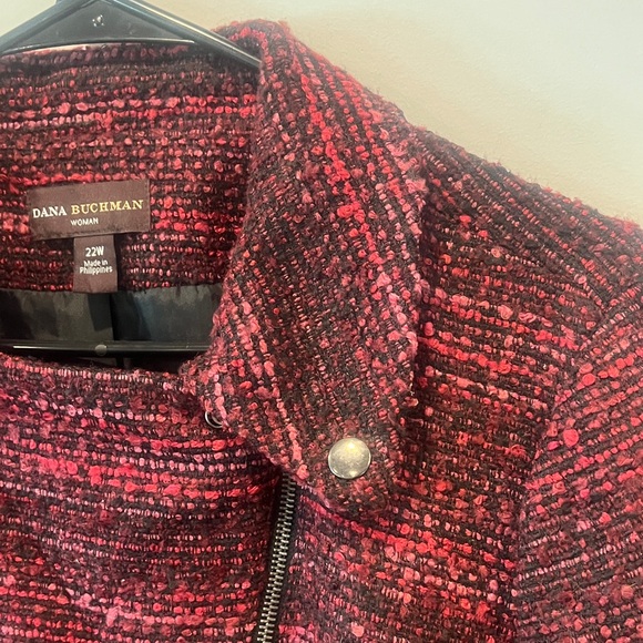 Dana Buchman Women's Black and Red Tweed Blazer NWT - Picture 4 of 12